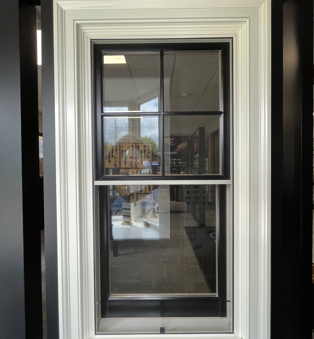 Andersen E-Series 2 tone Double Hung + Traditional Aluminum Trim