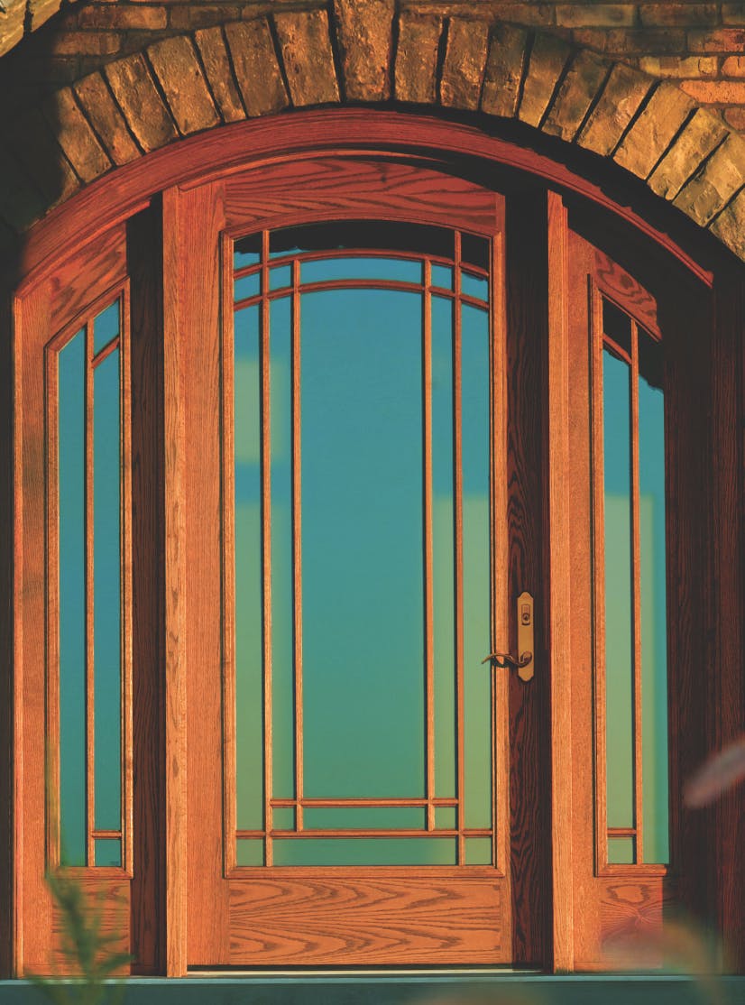 Archtop wood entry door
