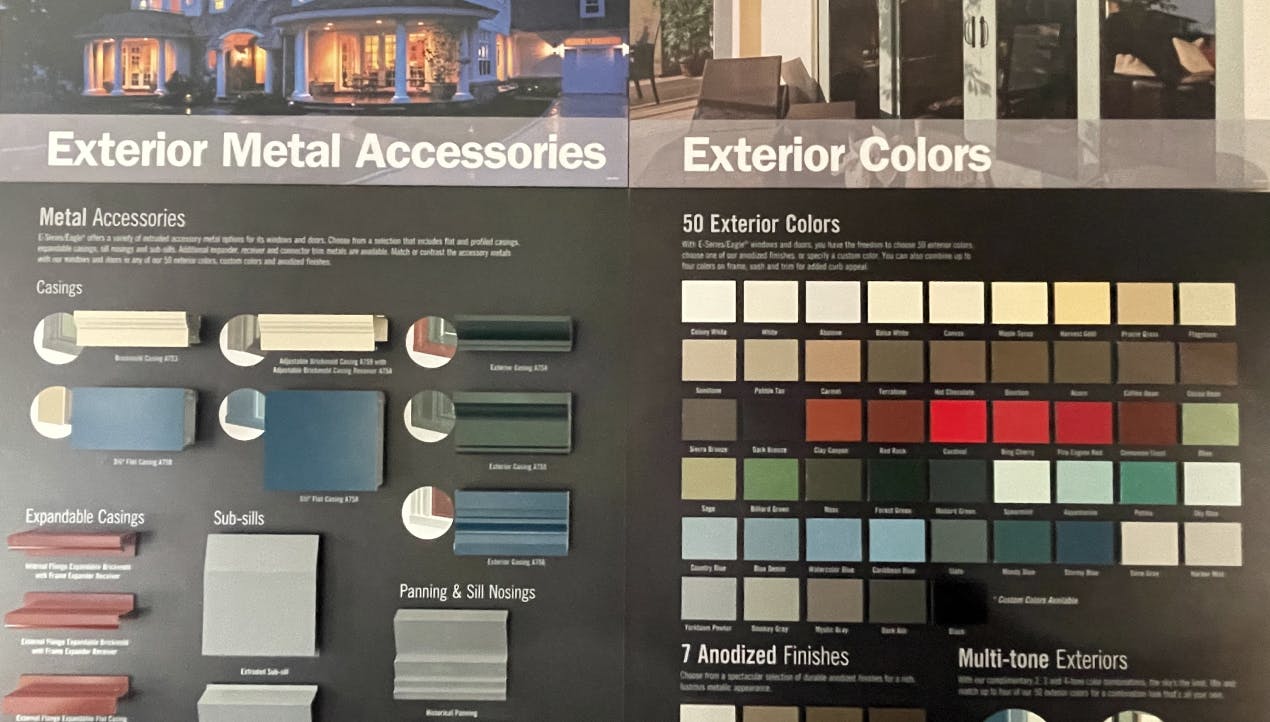 Andersen E-Series Exterior Colour + Trim Options