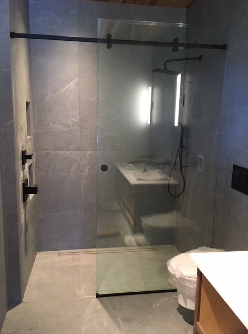 Partial-glass-shower-wall