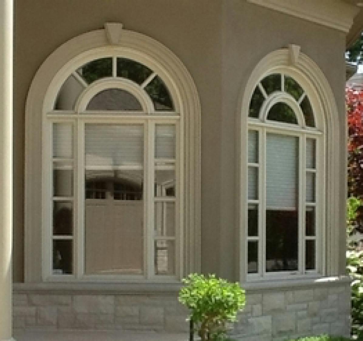 Camwood arched windows