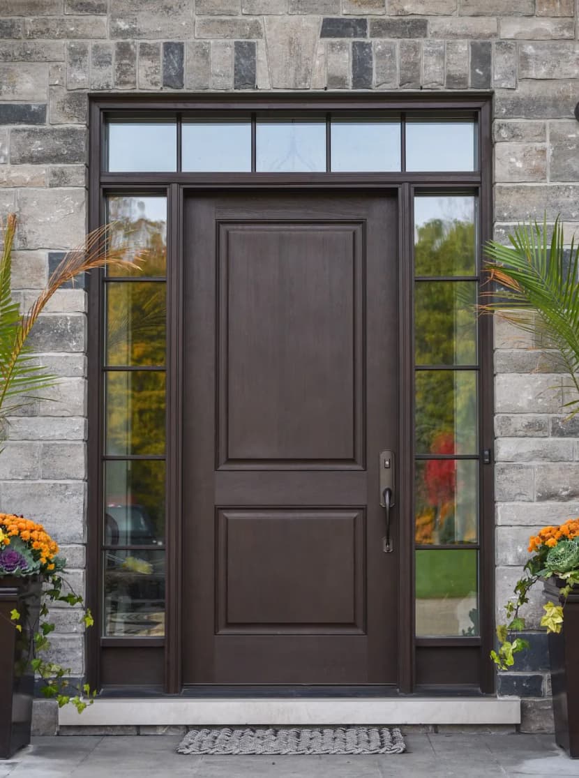 Ostaco woodgrain fiberglass entry door